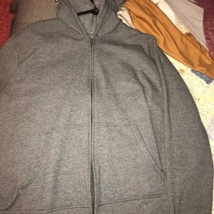all grey zip up hoodie